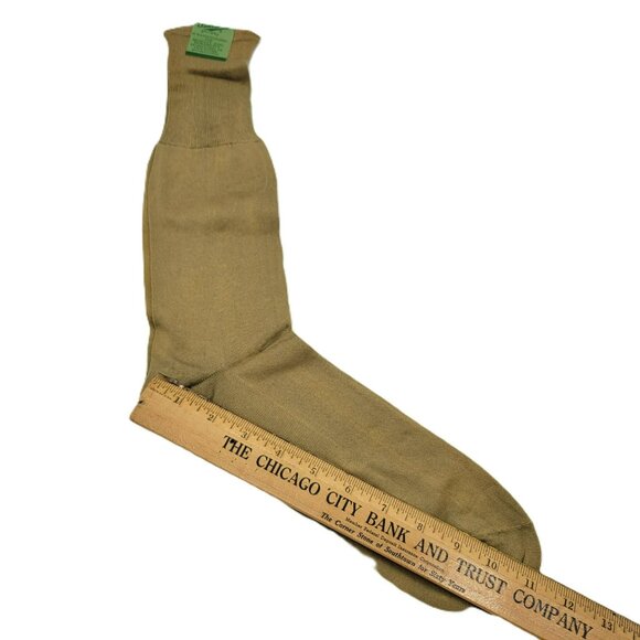 Vintage Men's Khaki Socks 6 Pair Fine Mercerized Cotton Packard Hosiery NOS - Picture 14 of 16